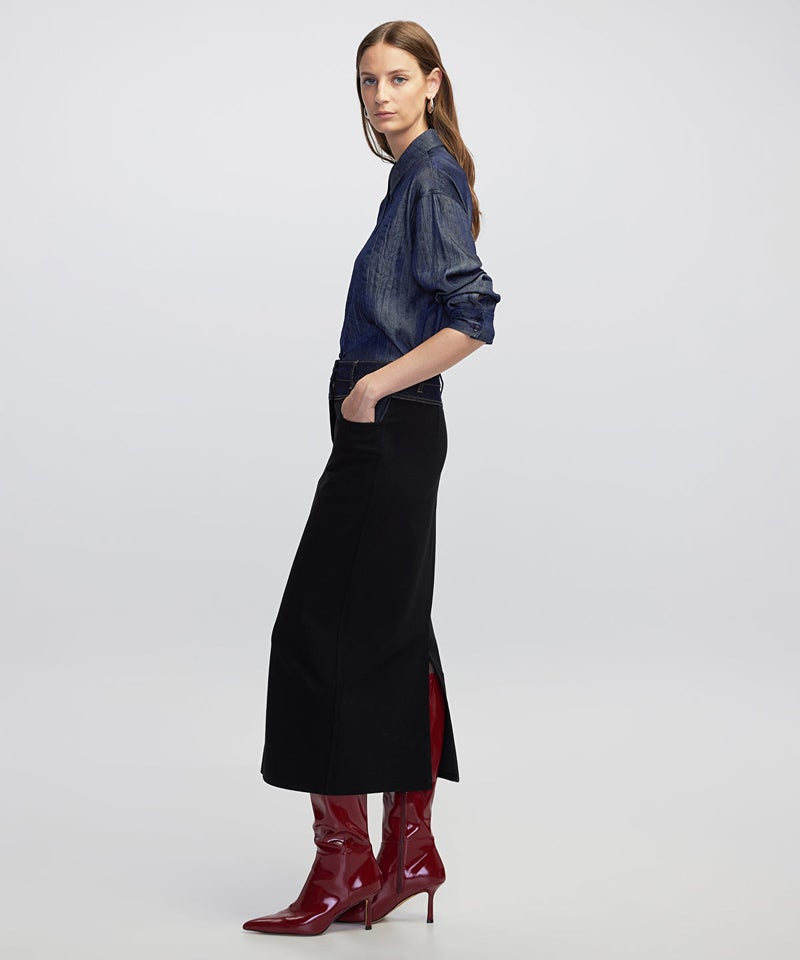 Ipekyol Mixed Media Pencil Skirt - Image 3